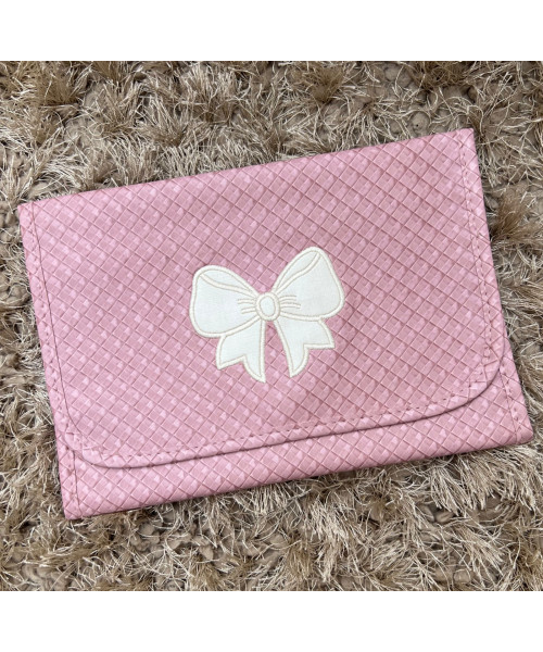 PORTA DOCUMENTO E VACINA POP - ROSE 3D - laço off