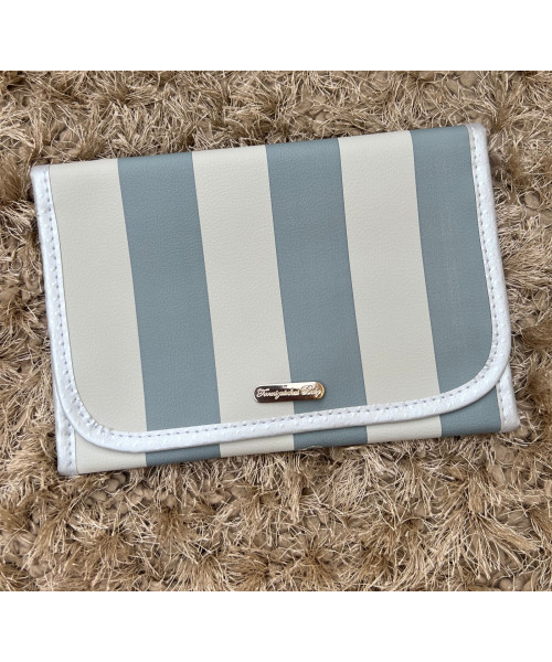 PORTA DOCUMENTO E VACINA POP - LISTRADO AZUL