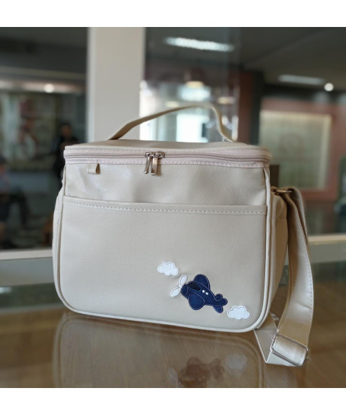 Frasqueira Clássica térmica - Couro Bege Emborrachado (tema Aviador)