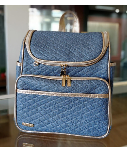 MOCHILA 3X1 TERMICA - Azul Matelado com Dourado