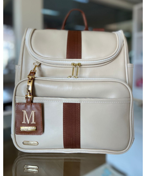 MOCHILA 3X1 TERMICA - Bege com Caramelo