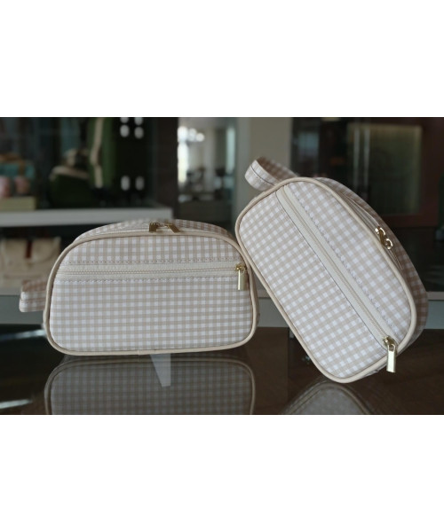 KIT NECESSAIRE POP - bege quadriculado