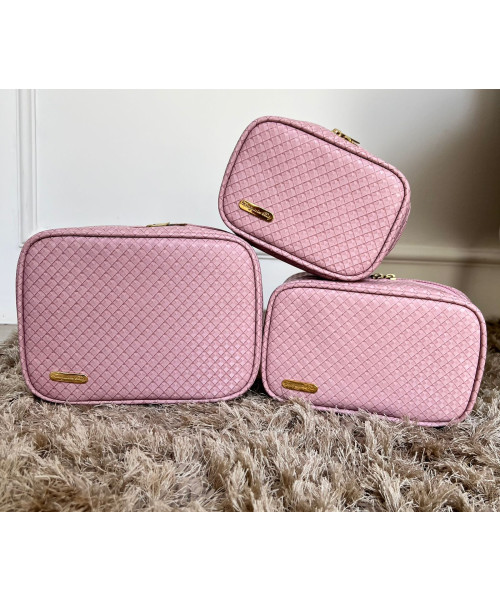 KIT NECESSAIRE CLASSICA P-M-G - ROSE 3D