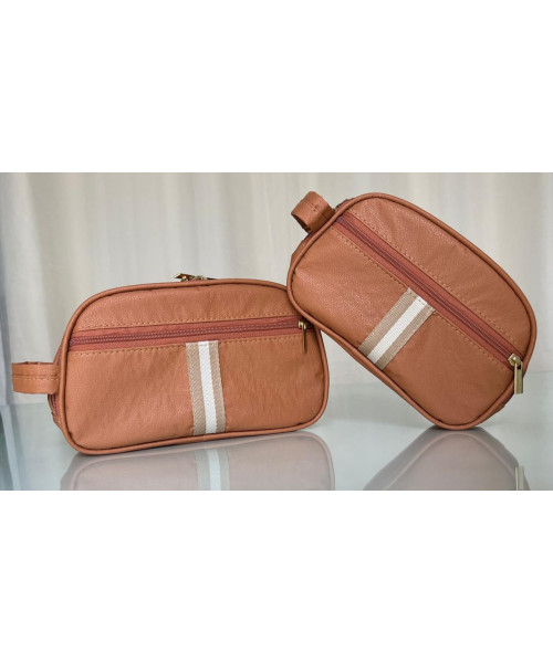 KIT NECESSAIRE POP - CARAMELO FITA BICOLOR